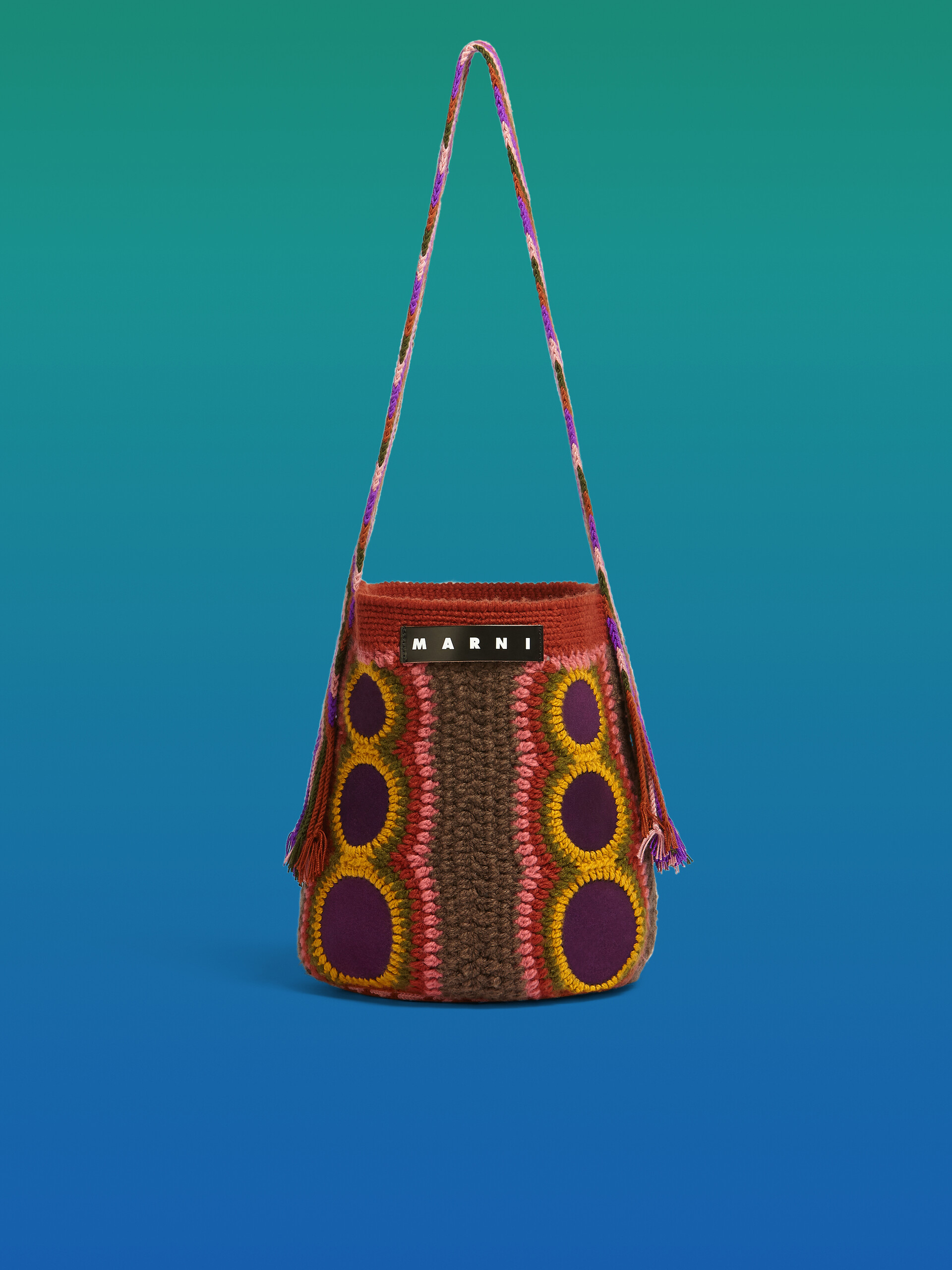 Brown and purple technical wool MARNI MARKET bag - Bags - Image 1