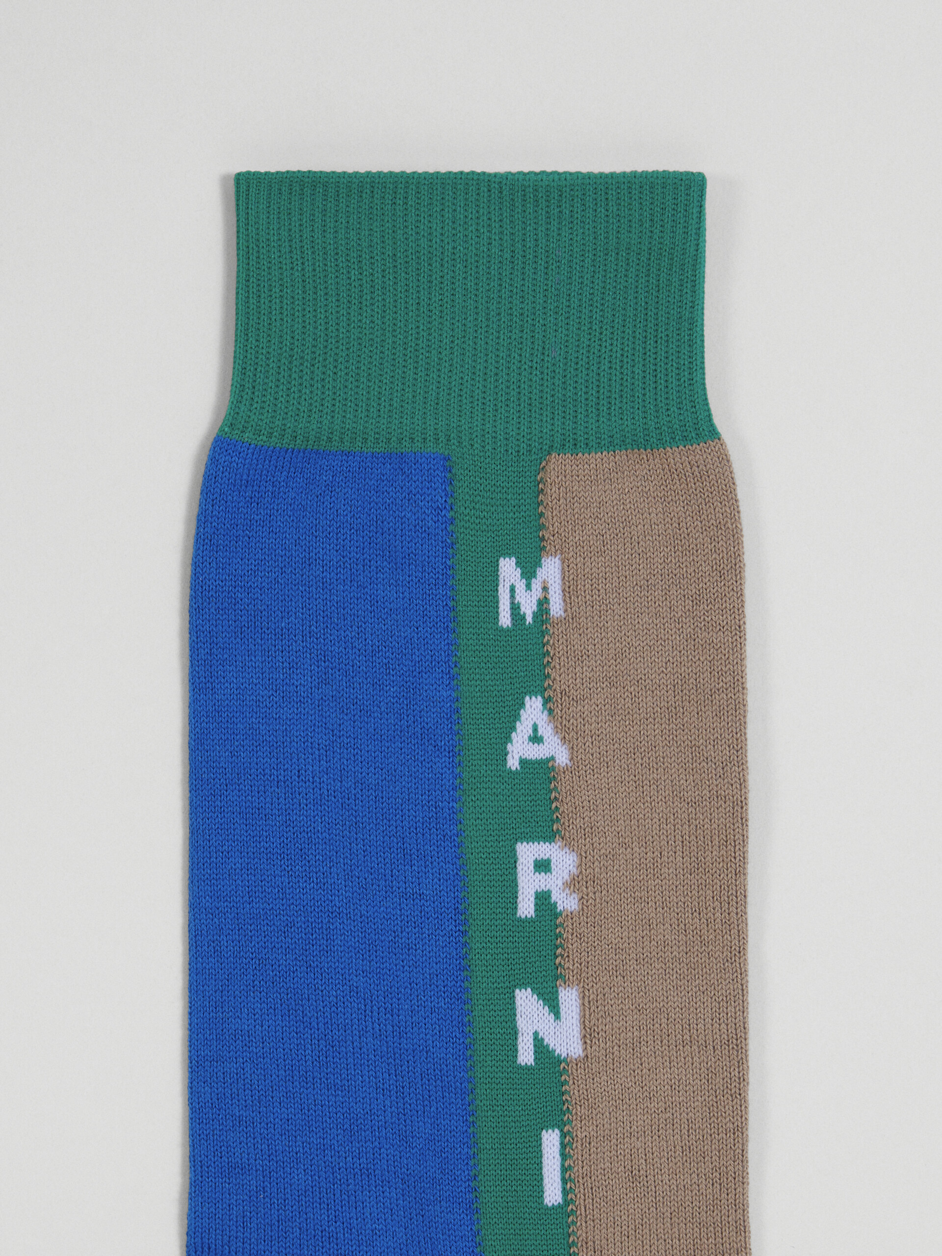 Blue and green lisle cotton and nylon sock - Socks - Image 3