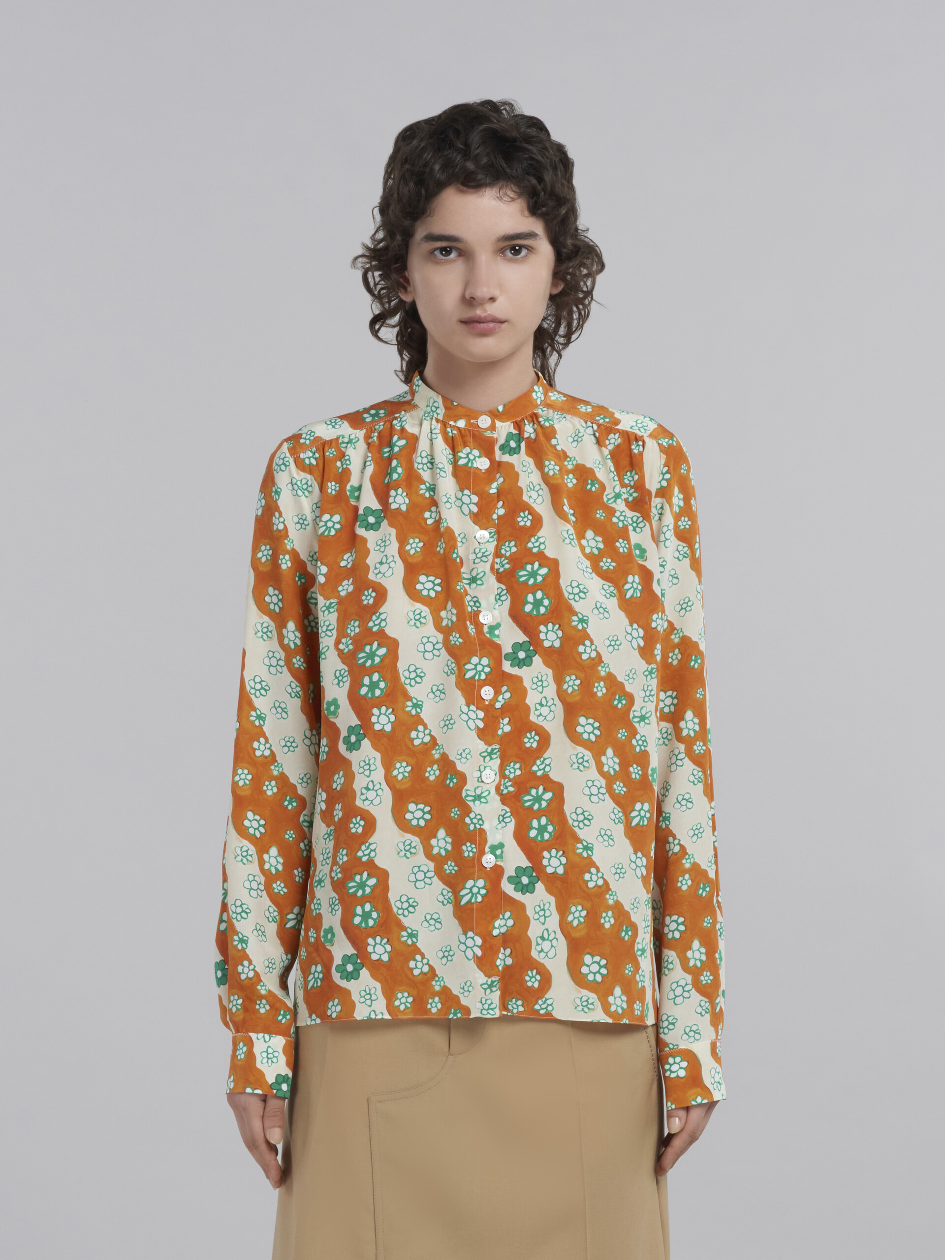 Printed silk blouse - Shirts - Image 2