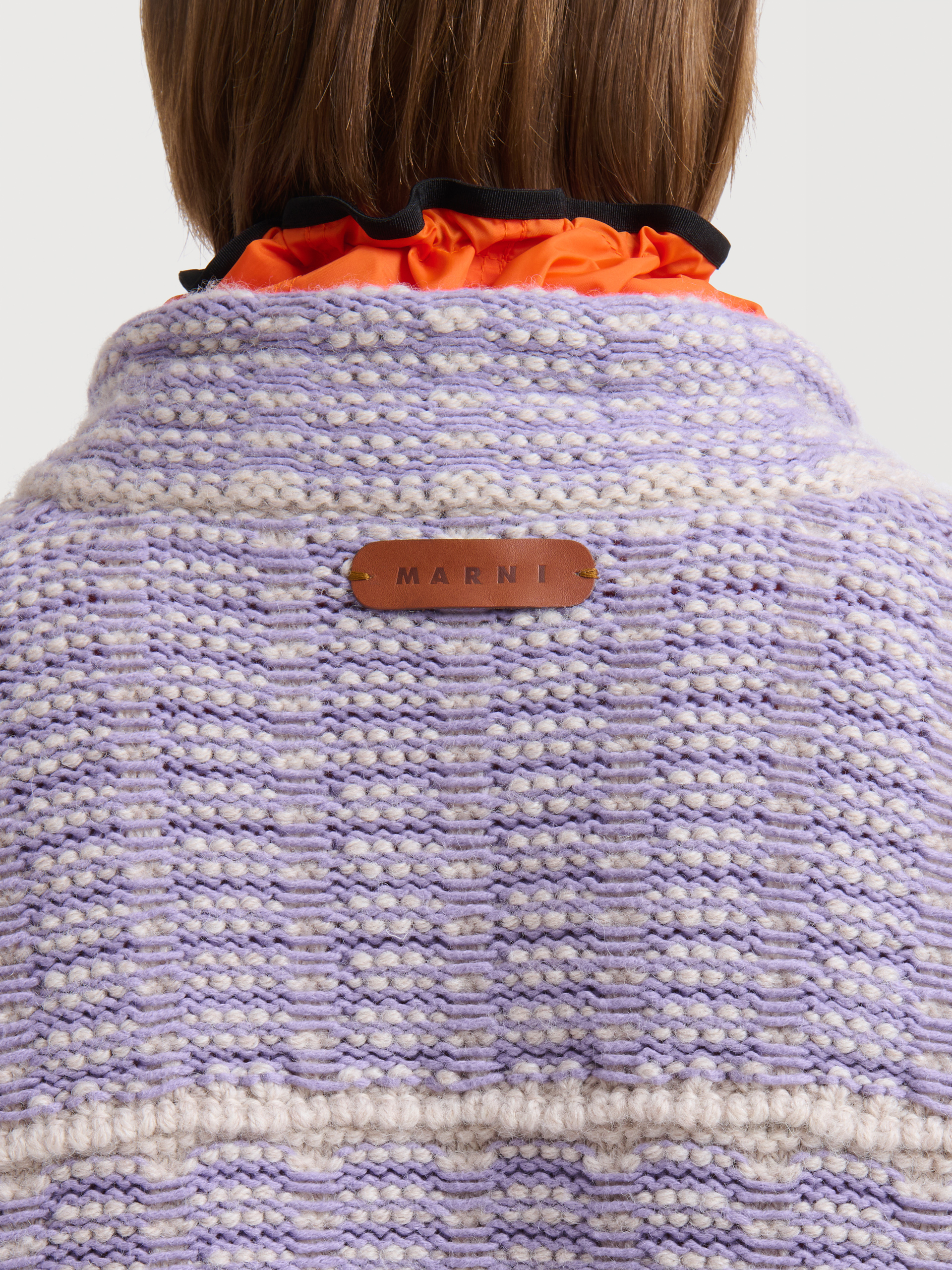 Purple cotton-wool knit jacket - Jackets - Image 5