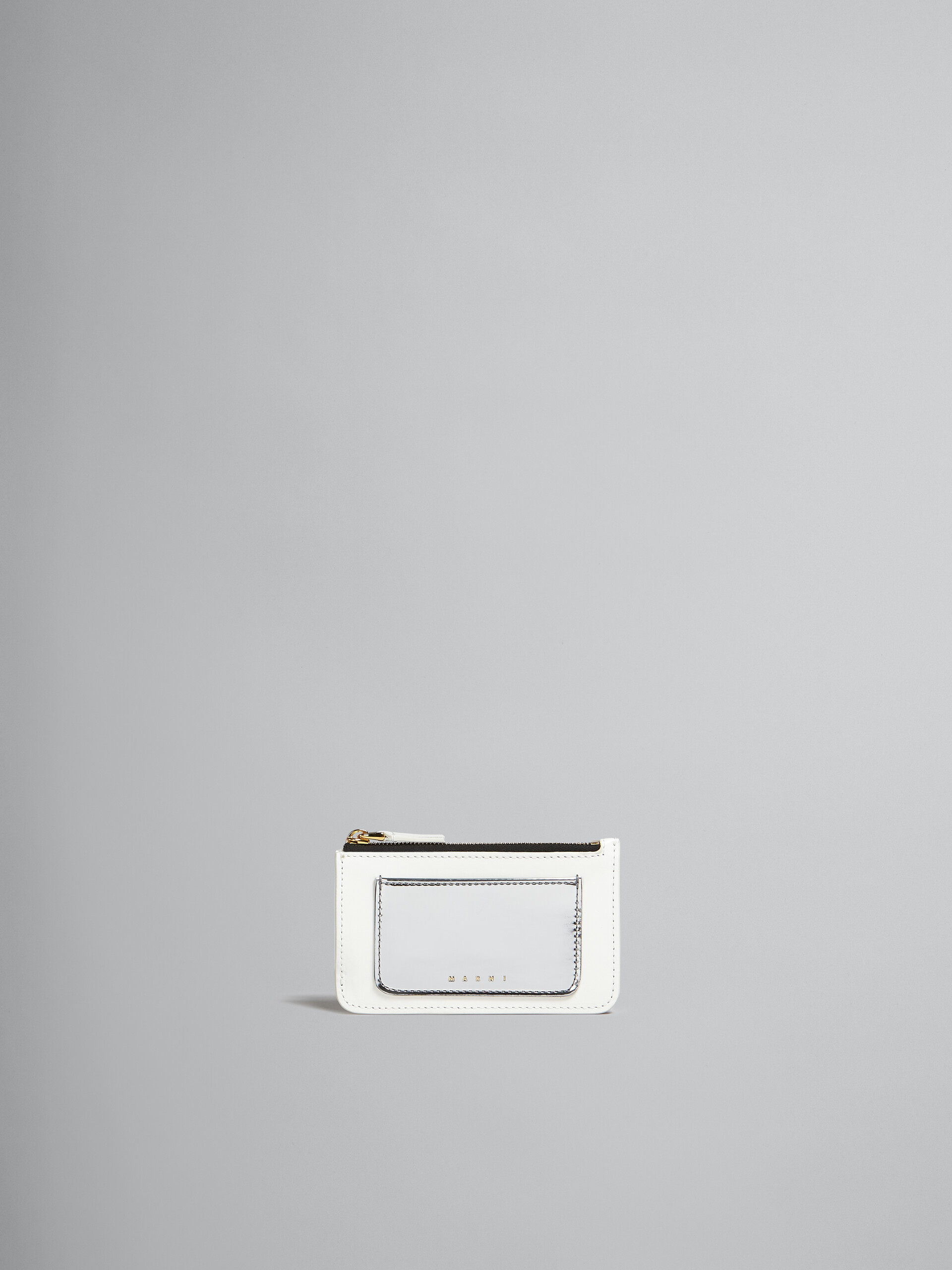 White and silver leather card holder - Wallets - Image 1