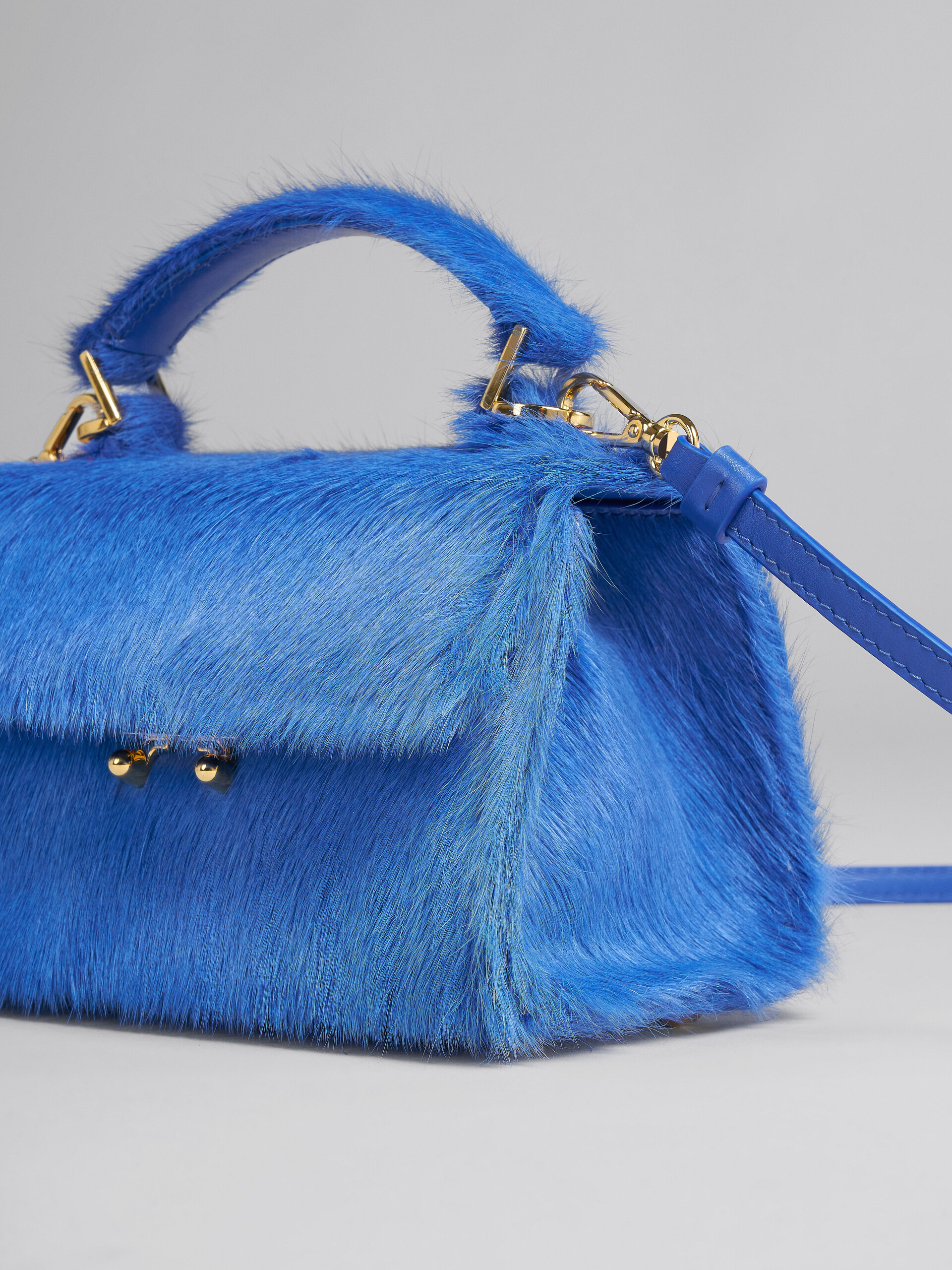 Relativity Mini Bag in blue long hair calfskin - Handbags - Image 5