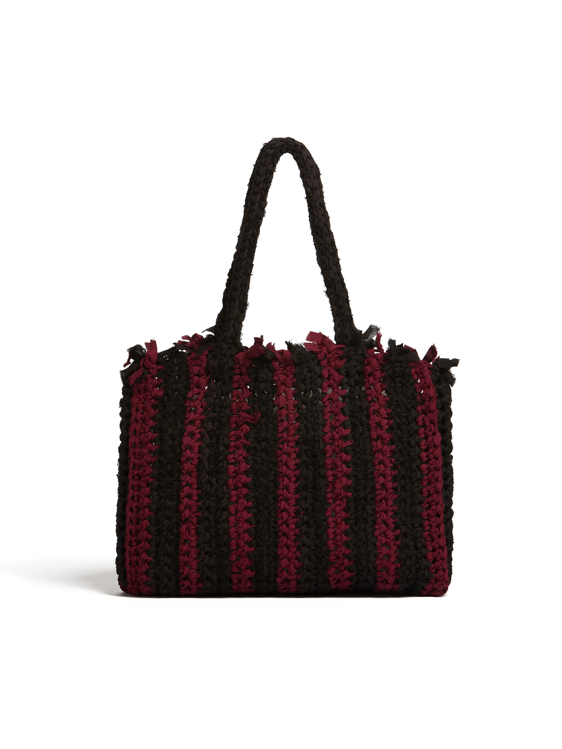 MARNI MARKET bag in black and burgundy cotton - Bags - Image 3