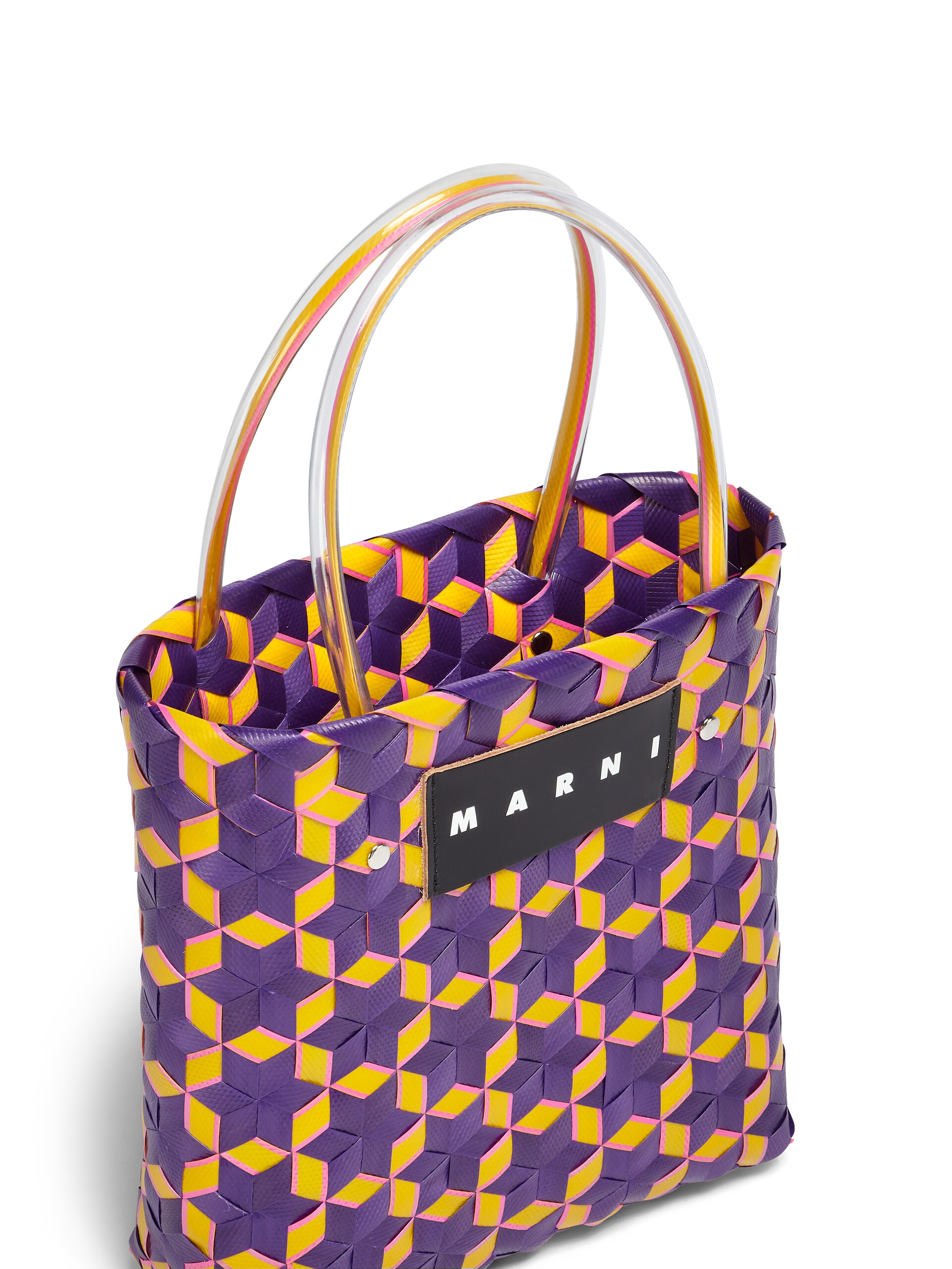 MARNI MARKET bag in purple star woven material - Bags - Image 4