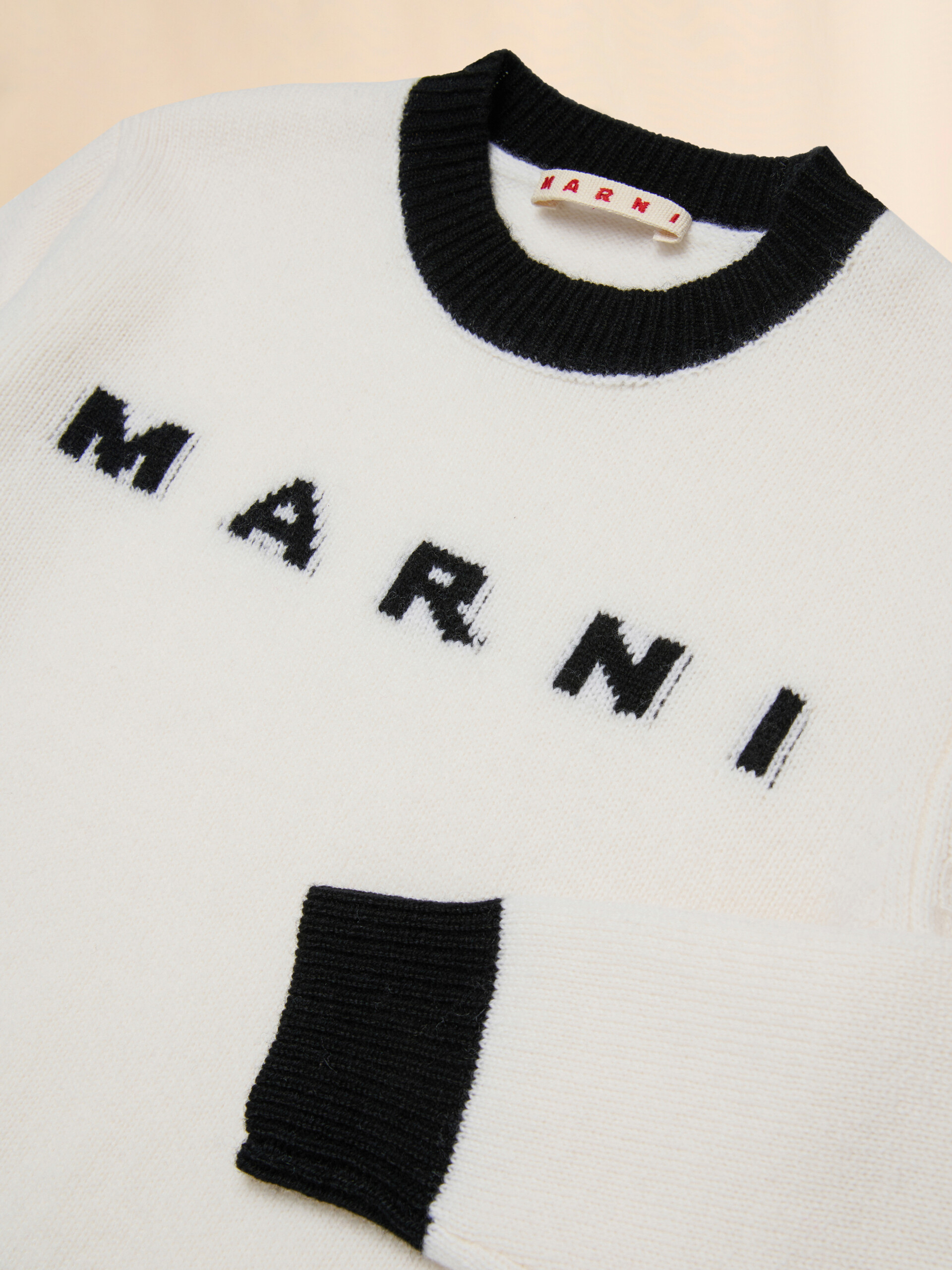 Colorblock wool-cashmere blend crewneck sweater - Knitwear - Image 4
