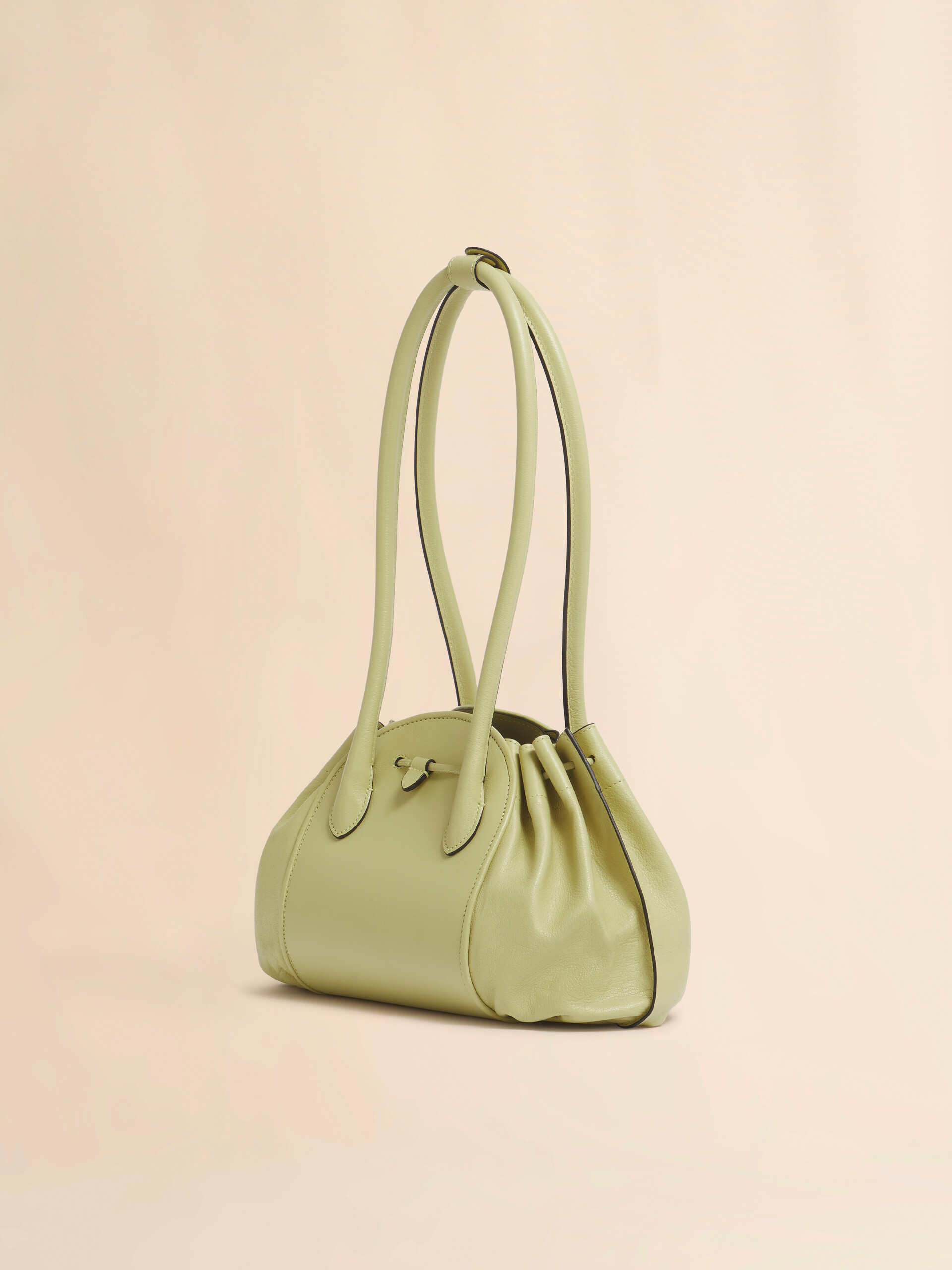 Black leather Tulipea Shoulder shopper - Shopping Bags - Image 3