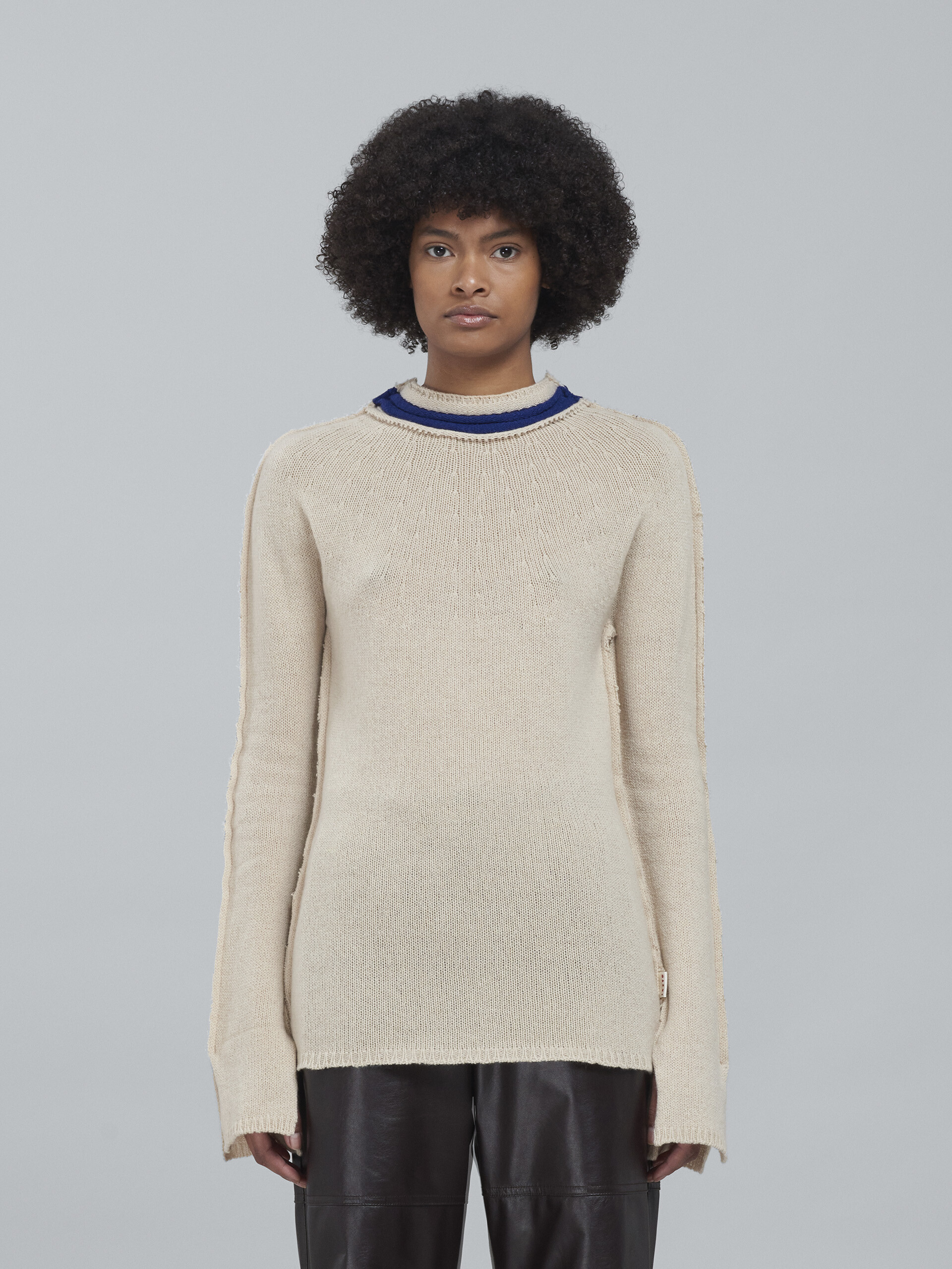 Cashwool long crewneck sweater - Pullovers - Image 2