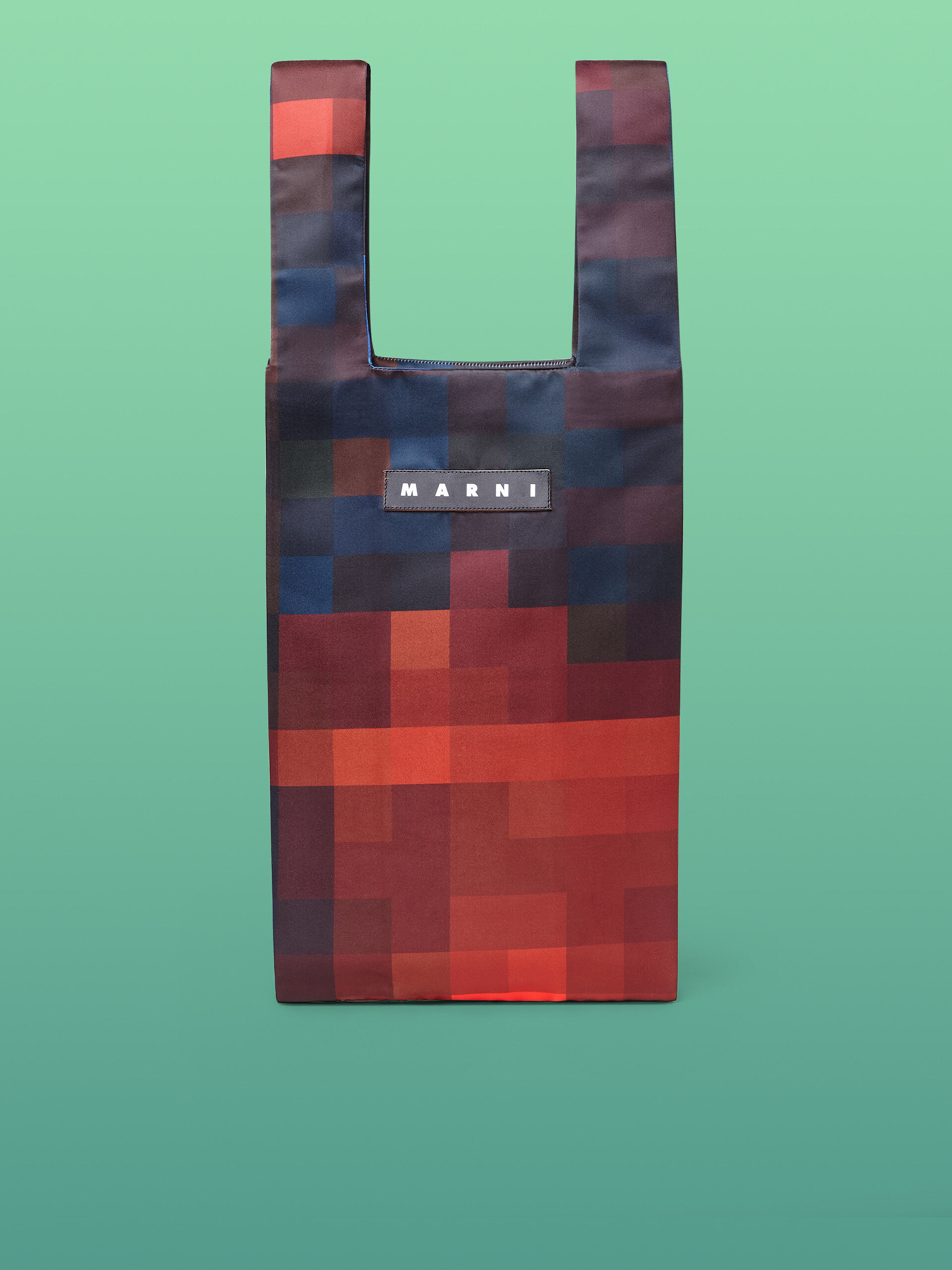 MARNI MARKET shopping bag with pixel print - Shopping Bags - Image 1