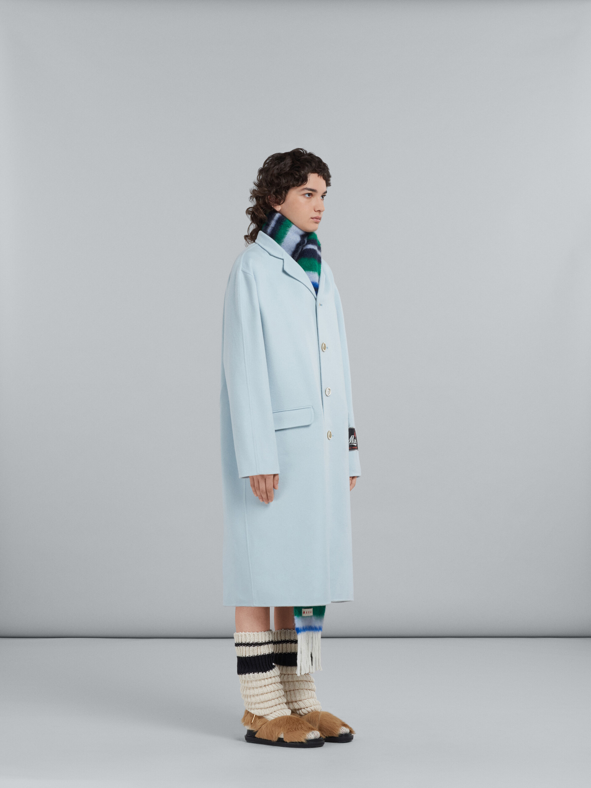 Light blue coat in wool and cashmere - Coat - Image 6