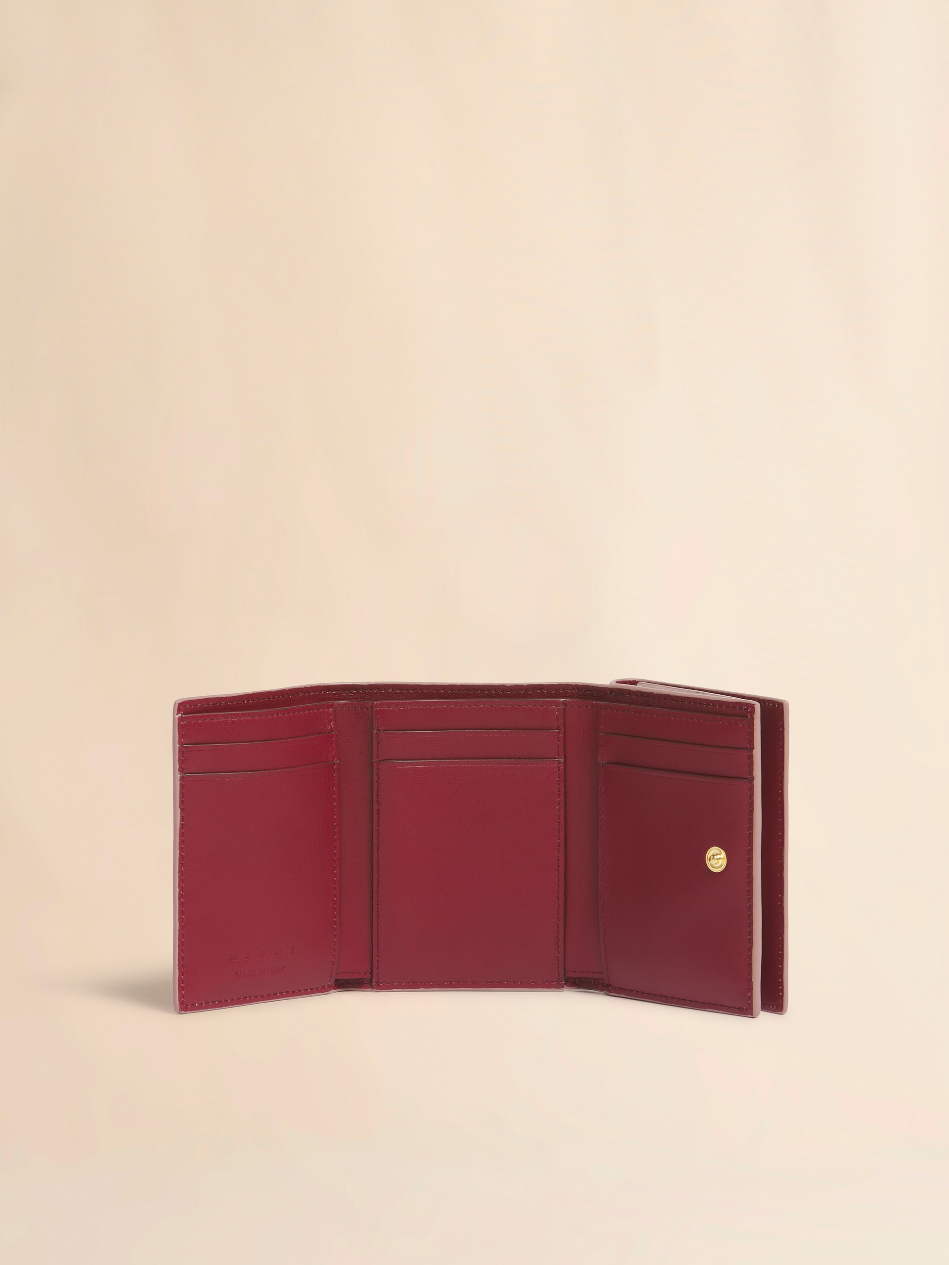 ピンク レザー製三つ折りウォレット、マルニメンディング入り - 財布 - Image 2