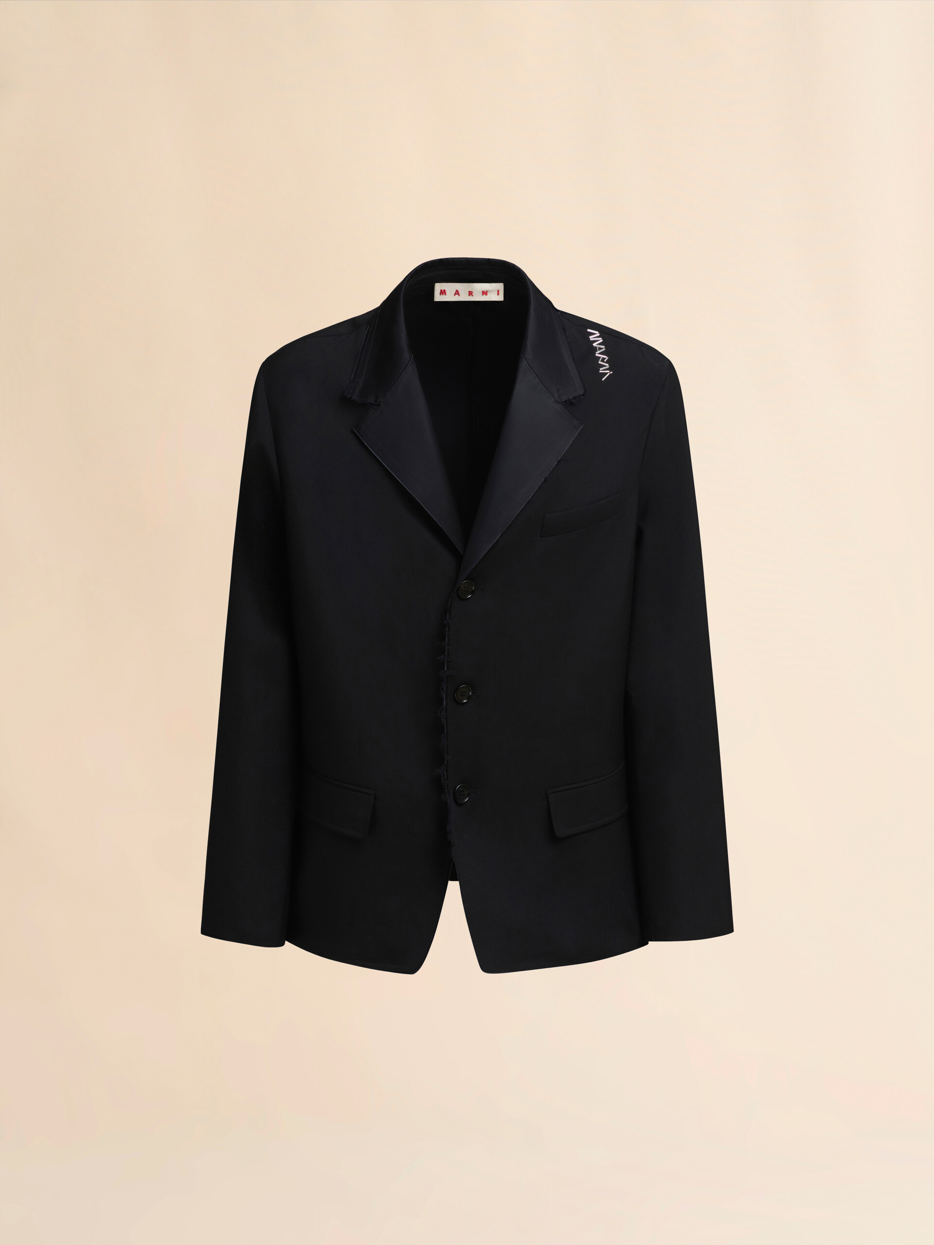 Black single breasted wool jacket with Baguette logo - Jackets - Image 1
