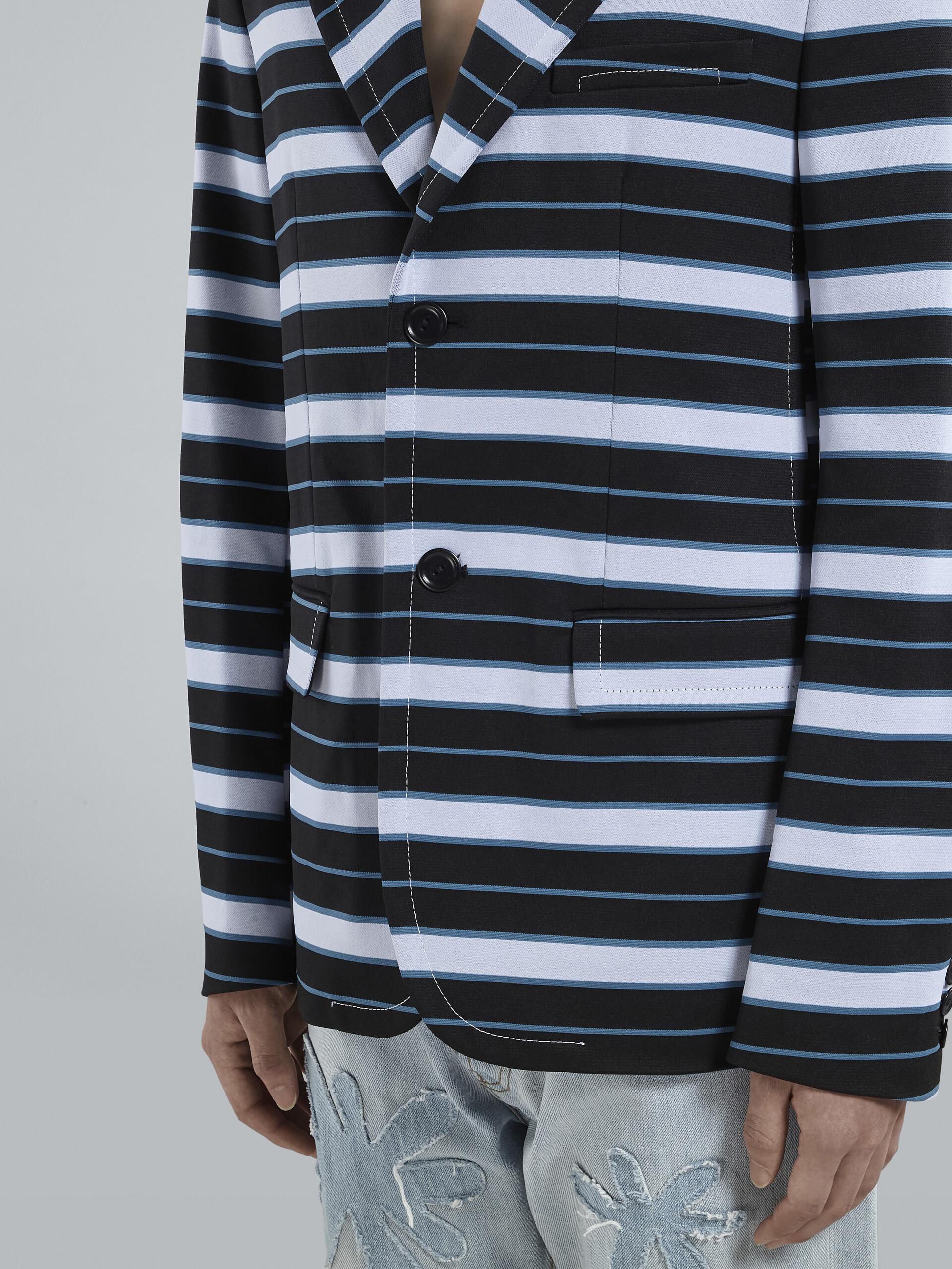 Striped techno jersey blazer - Jackets - Image 5