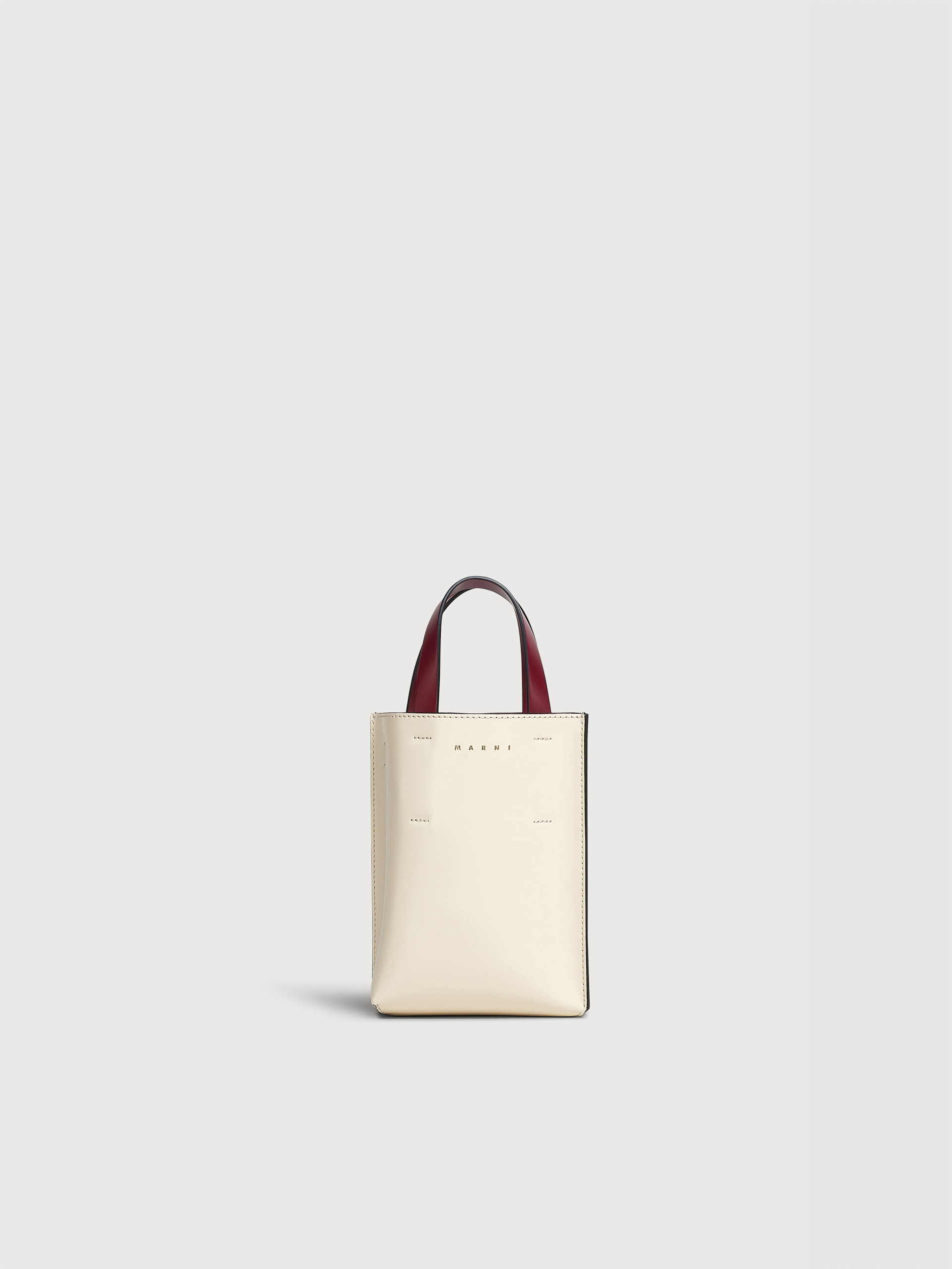 ホワイト、グリーン、レッド レザー製 Museoナノバッグ | Marni