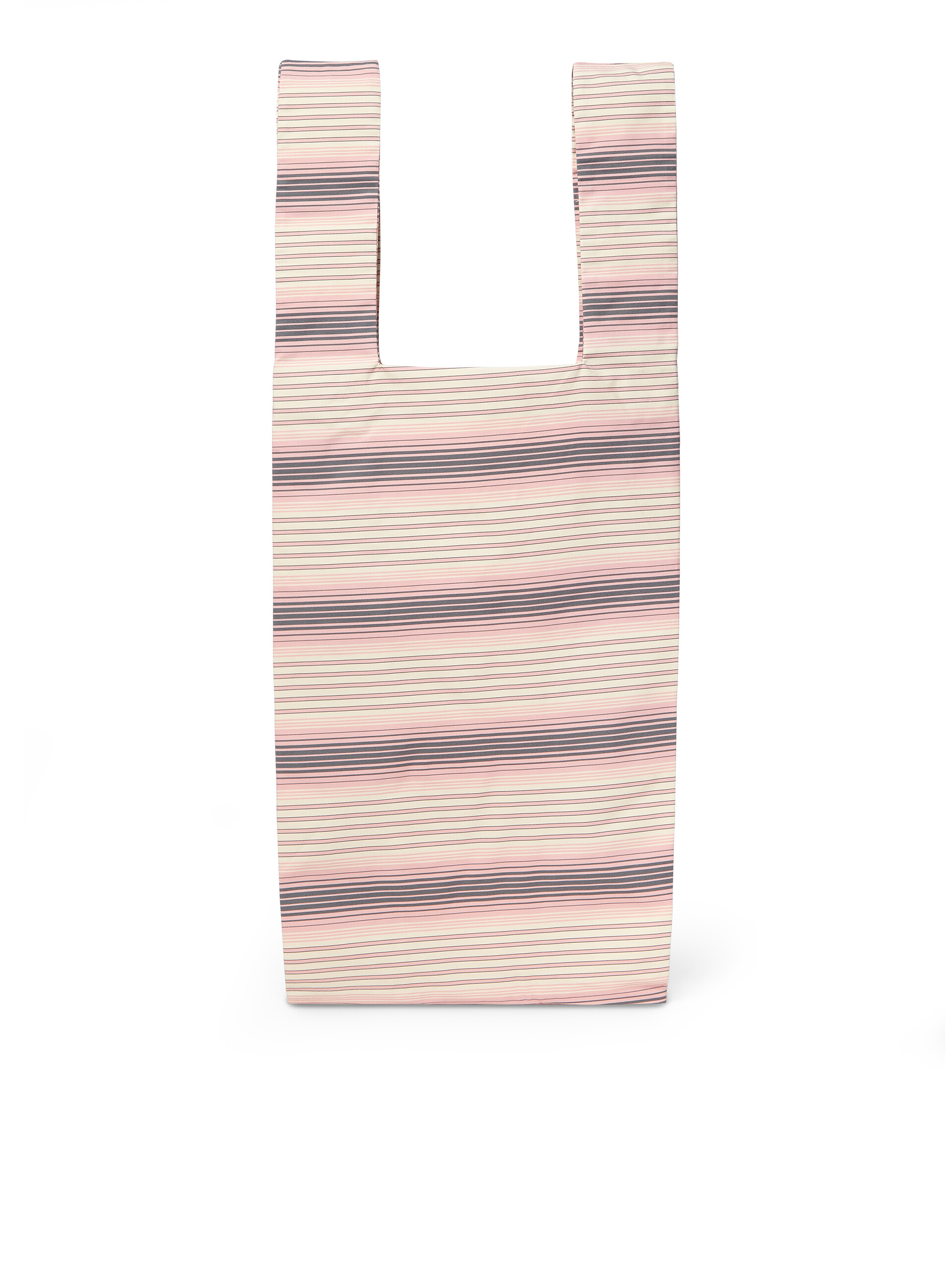 MARNI MARKET shopping bag with pink horizontal striped print - Bags - Image 3