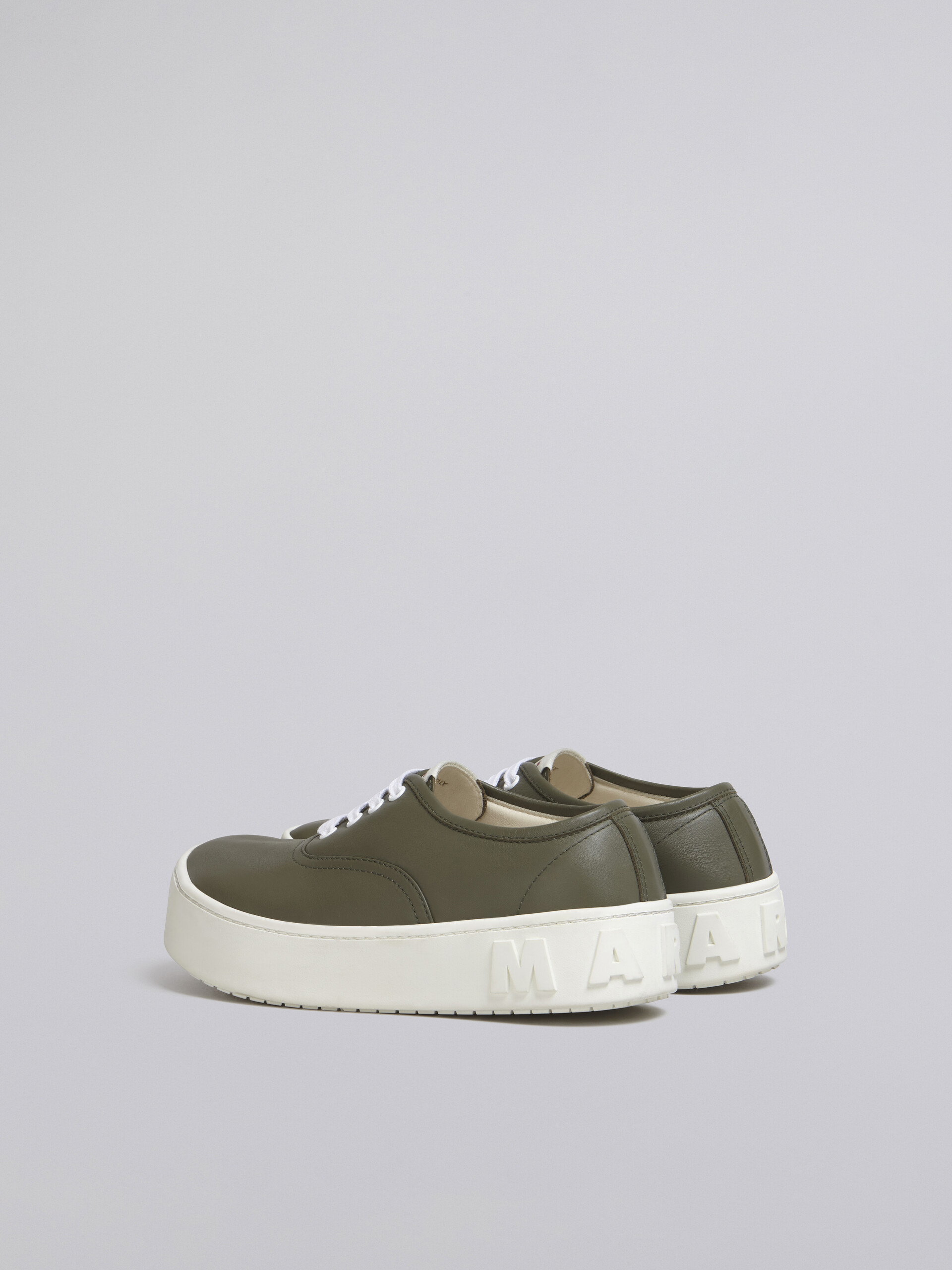 Green smooth calfskin sneaker with raised maxi Marni logo - Sneakers - Image 3