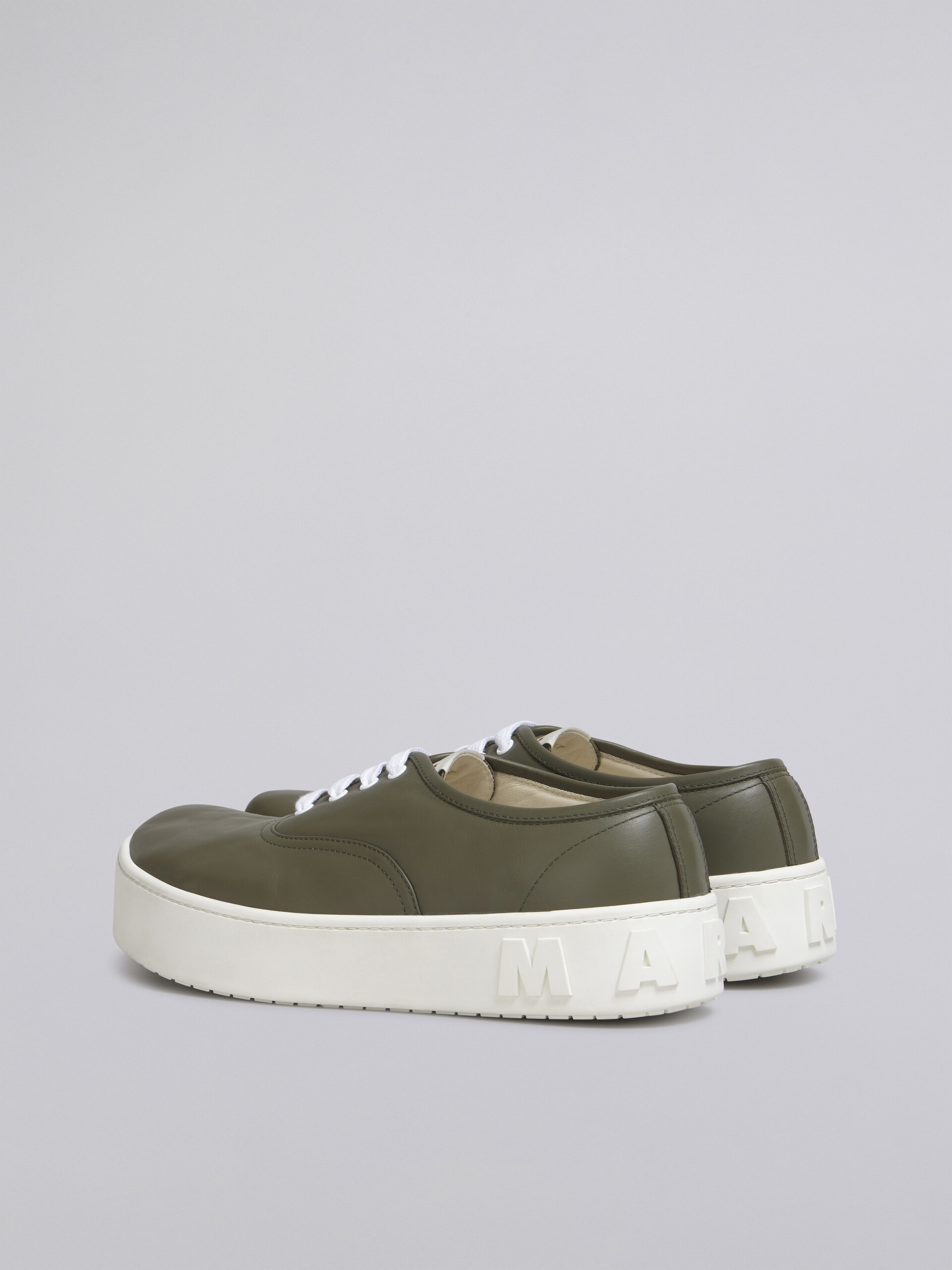Green leather sneaker with maxi logo - Sneakers - Image 3