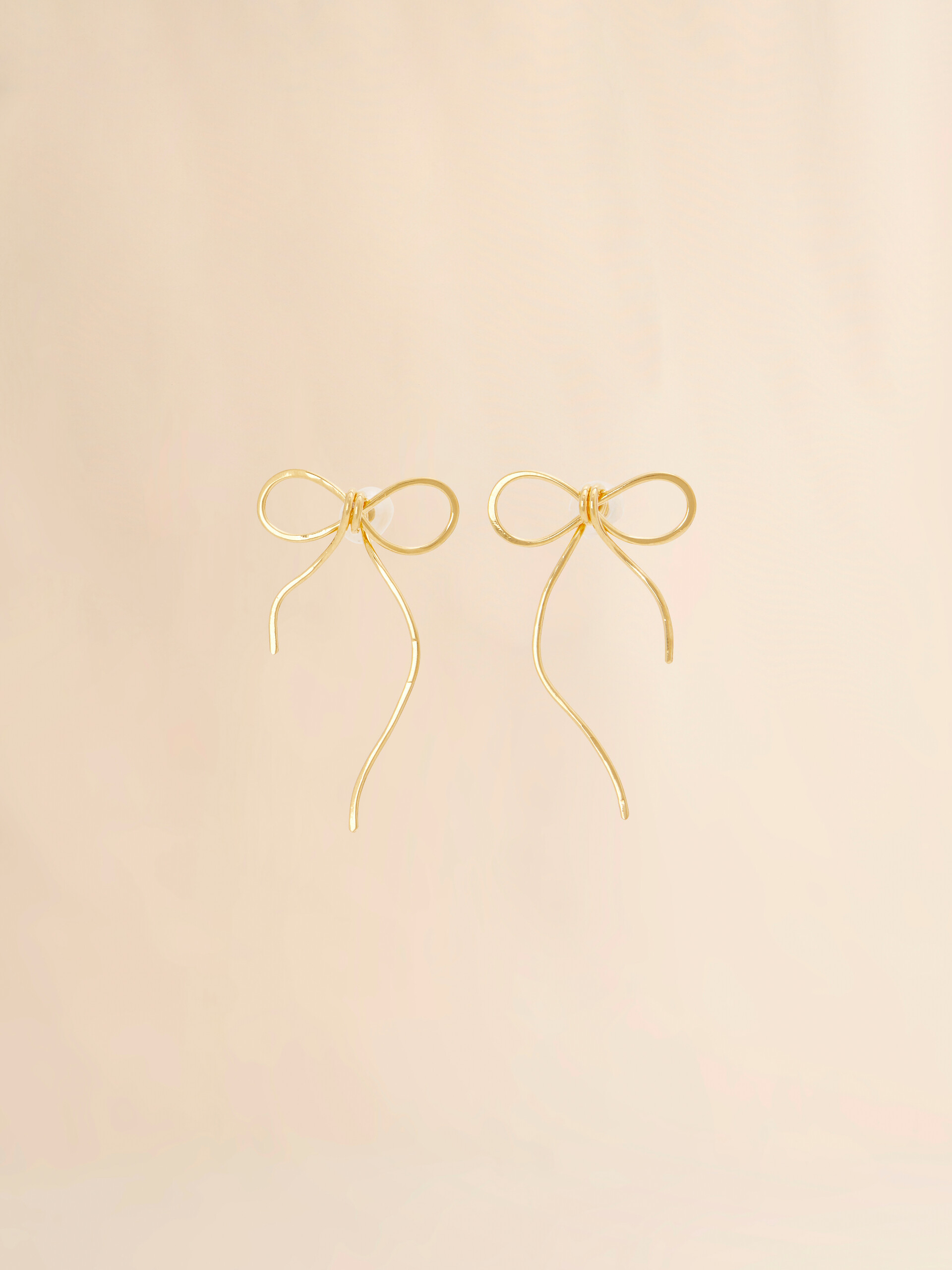 Golden Bow stud earrings - Earrings - Image 1