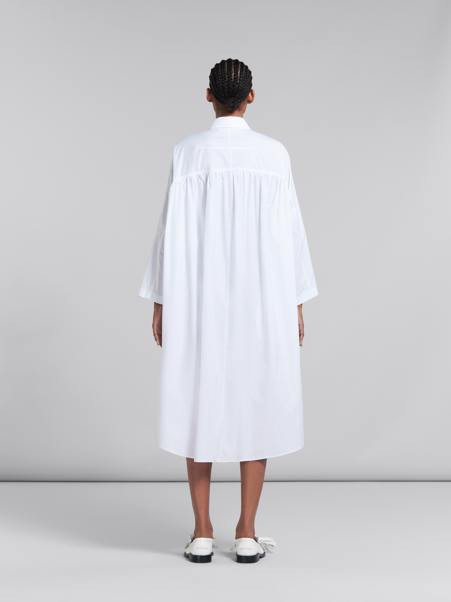 White bio poplin oversized shirt dress - Dresses - Image 3