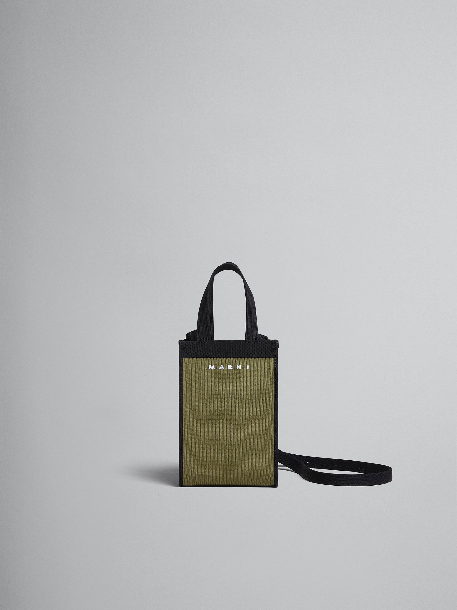 Green and black jacquard shoulder bag - Shoulder Bag - Image 1
