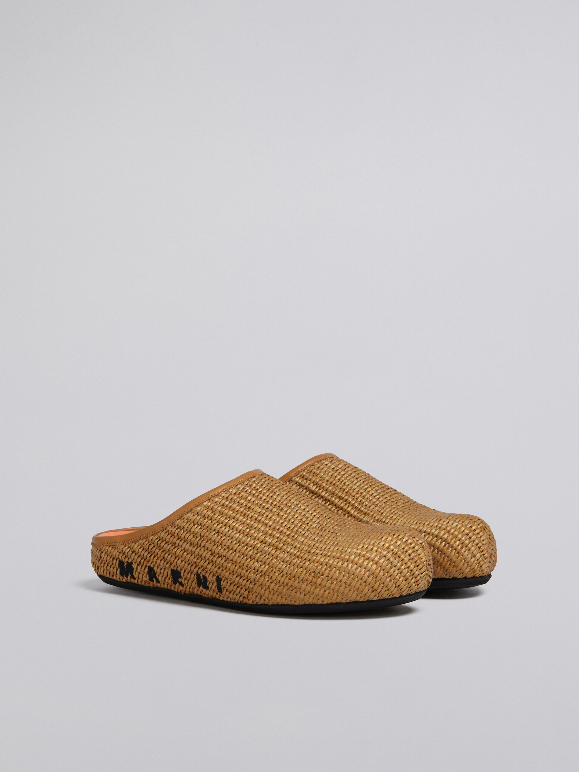 Brown raffia and leather Fussbett sabot - Clogs - Image 2